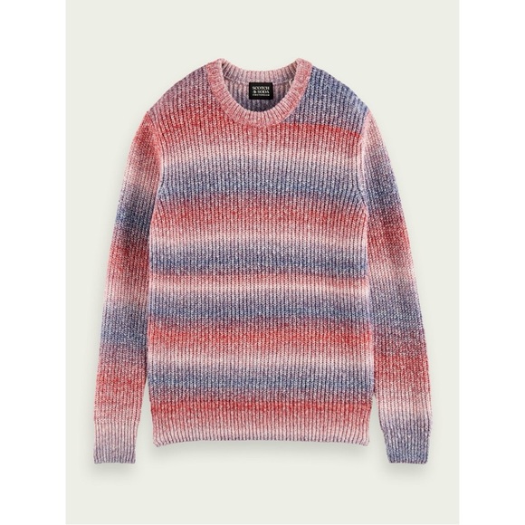 Scotch & Soda Gradient Cotton-Blend Crewneck Sweater in Blue Combo Size L NWT - Picture 14 of 16